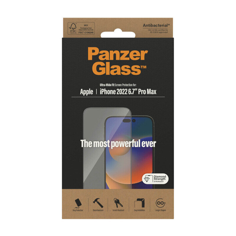 PanzerGlass iPhone 14 Pro Max kaina ir informacija | Apsauginės plėvelės telefonams | pigu.lt