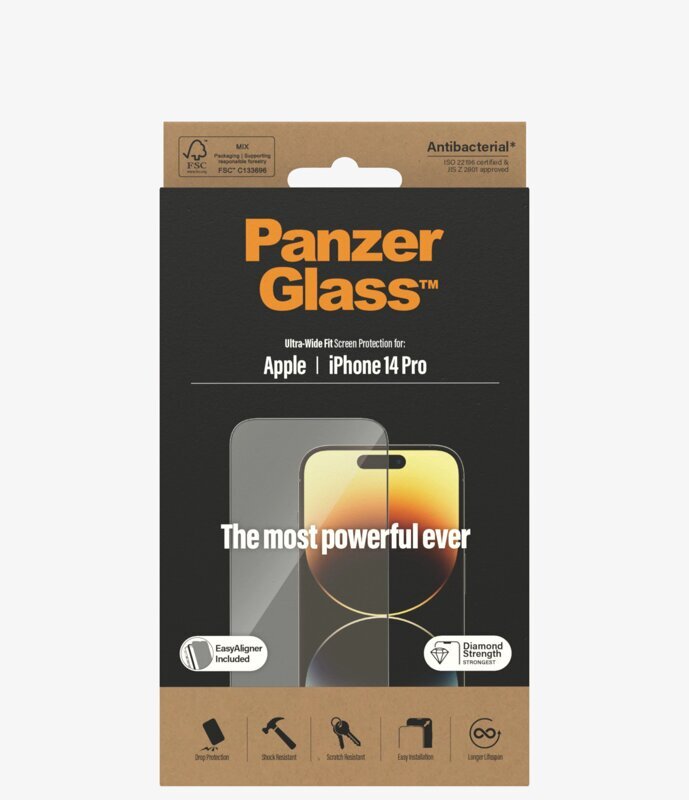 PanzerGlass skirtas iPhone 14 Pro kaina ir informacija | Apsauginės plėvelės telefonams | pigu.lt