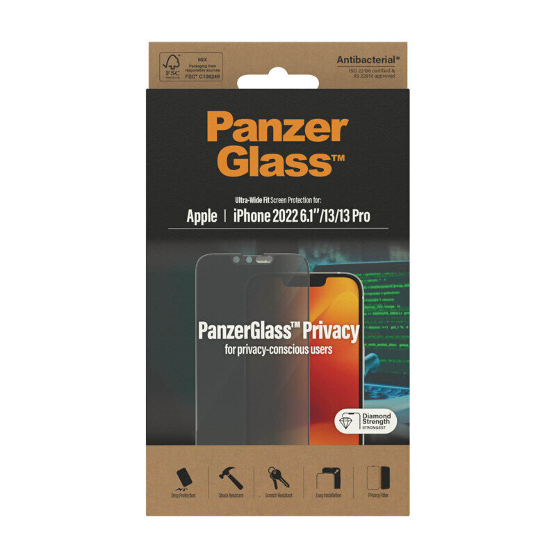 PanzerGlass iPhone 14/13/13 Pro цена и информация | Apsauginės plėvelės telefonams | pigu.lt