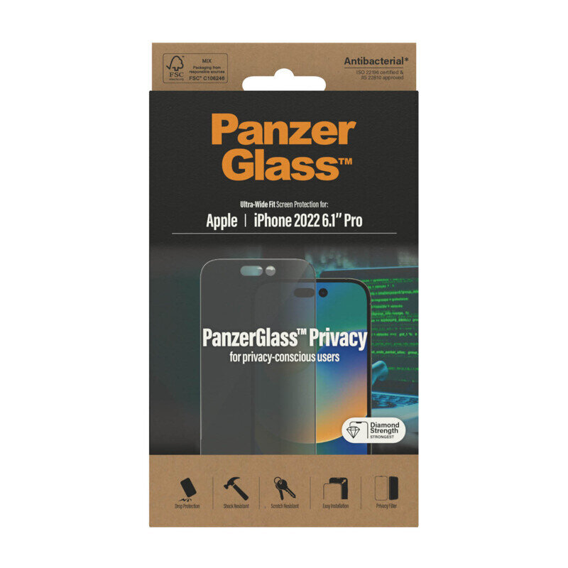 PanzerGlass Ultra-Wide Fit Privacy kaina ir informacija | Apsauginės plėvelės telefonams | pigu.lt