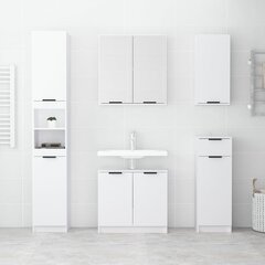 Vonios spintelių komplektas, 5 dalių, baltas, mediena, blizgus цена и информация | Комплекты в ванную | pigu.lt