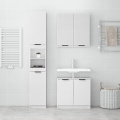 Vonios spintelių komplektas, 3 dalių, baltas, mediena, blizgus цена и информация | Комплекты в ванную | pigu.lt