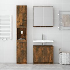 Vonios spintelių komplektas, 3 dalių, dūminio ąžuolo, mediena цена и информация | Комплекты в ванную | pigu.lt