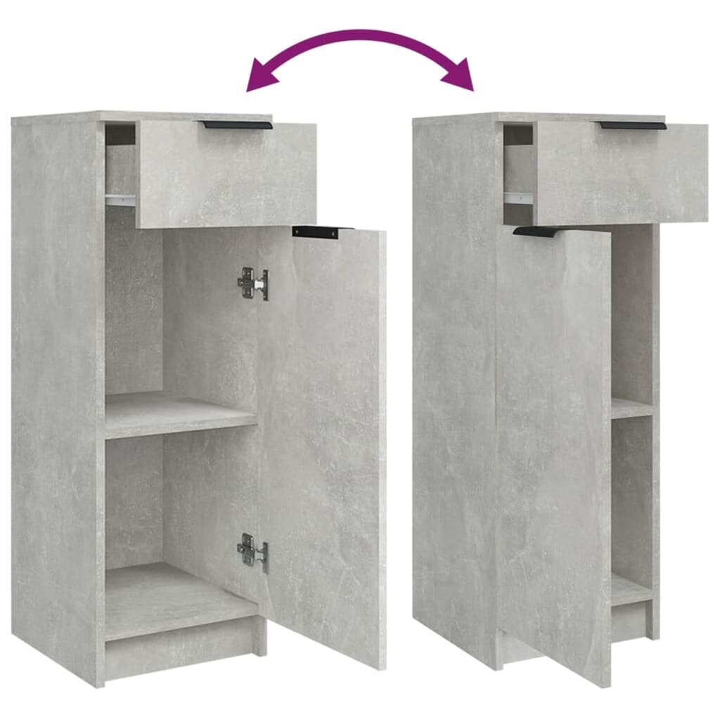 Vonios spintelių komplektas, 4 dalių, betono pilkas, mediena kaina ir informacija | Vonios komplektai | pigu.lt