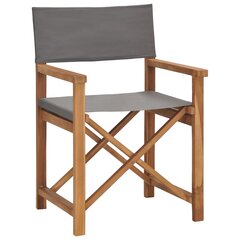 Režisieriaus kėdės, 2vnt., pilkos, tikmedžio medienos masyvas kaina ir informacija | Lauko kėdės, foteliai, pufai | pigu.lt