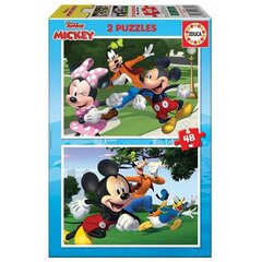 2 dėlionių rinkinys su peliuku Mickey Educa Disney Junior Mickey, 48 d. kaina ir informacija | Dėlionės (puzzle) | pigu.lt