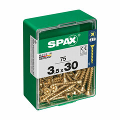 Medsraigčiai Spax Yellox 3,5 x 30 mm, 75vnt. kaina ir informacija | Mechaniniai įrankiai | pigu.lt