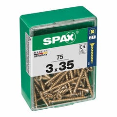 Шурупы SPAX Yellox, 75 шт. (3 x 35 мм) цена и информация | Механические инструменты | pigu.lt