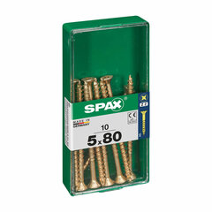 Шурупы SPAX Yellox, плоская головка, 10 шт. (5 x 80 мм) цена и информация | Механические инструменты | pigu.lt