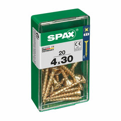 Шурупы SPAX Yellox, плоская головка, 20 шт. (4 x 30 мм) цена и информация | Механические инструменты | pigu.lt