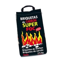 Угольные брикеты 2,5 кг SUPERFOC цена и информация | Древесный уголь, брикеты, средства для розжига | pigu.lt