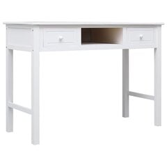 Rašomasis stalas, baltas, 108x45x76cm, paulovnijos masyvas kaina ir informacija | Kompiuteriniai, rašomieji stalai | pigu.lt