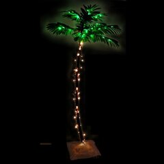 Palmė su 88 šiltomis baltomis LED lemputėmis, 150cm kaina ir informacija | Kalėdinės dekoracijos | pigu.lt