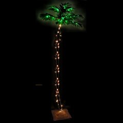 Palmė su 192 šiltomis baltomis LED lemputėmis, 300cm kaina ir informacija | Kalėdinės dekoracijos | pigu.lt