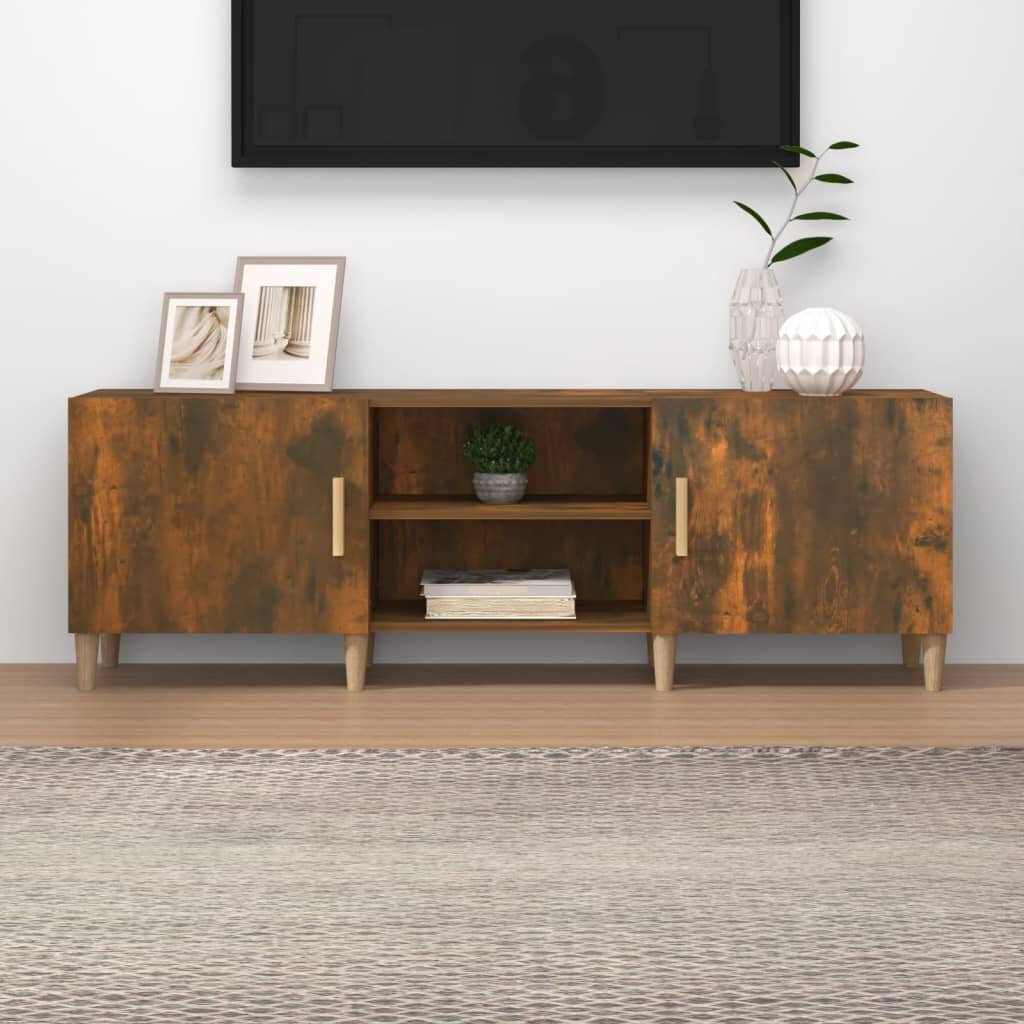 Televizoriaus spintelė, dūminio ąžuolo, 150x30x50cm, mediena kaina ir informacija | TV staliukai | pigu.lt
