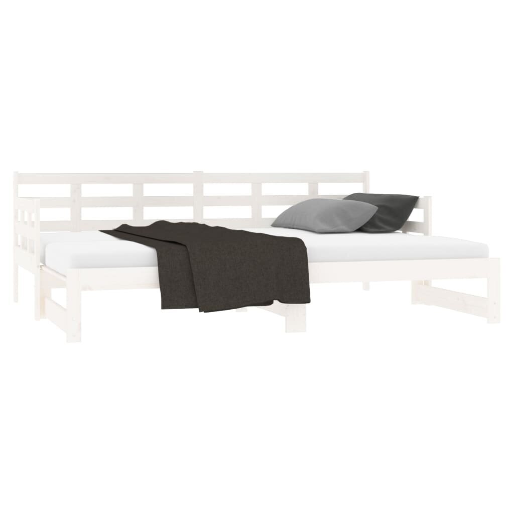 Ištraukiama lova, 2x(90x200) cm, balta kaina ir informacija | Lovos | pigu.lt