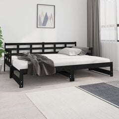 Ištraukiama lova, 2x(80x200) cm, juoda kaina ir informacija | Lovos | pigu.lt