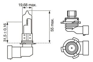 Bosch HB4 12V 51W Pure Light dėžutė 1vnt kaina ir informacija | Automobilių lemputės | pigu.lt