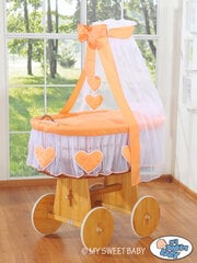 Lova kūdikiui Moses Basket/Pinti lopšys su užuolaidomis-Amelie peach kaina ir informacija | Kūdikių lovytės | pigu.lt