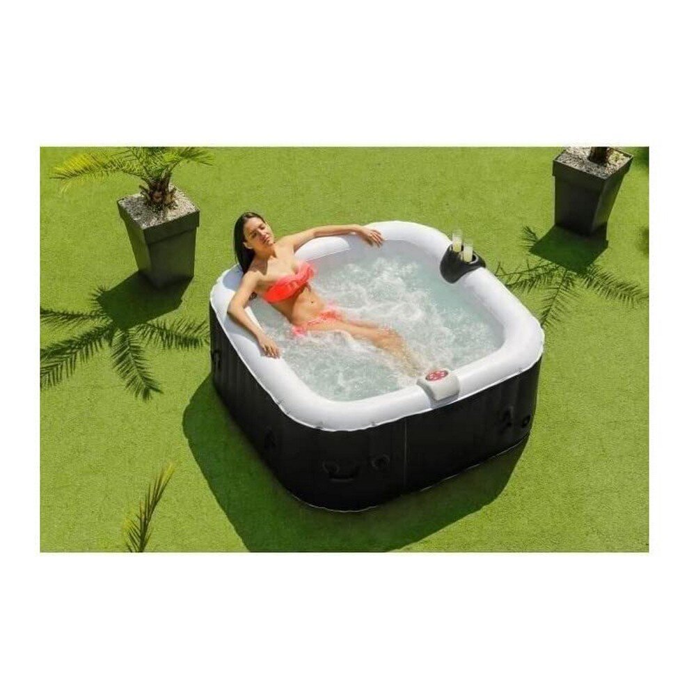 Pripučiamas SPA Sunspa Kvadratinis Juodas 4 asmenims (155 x 155 x 65 cm) kaina ir informacija | Baseinai | pigu.lt