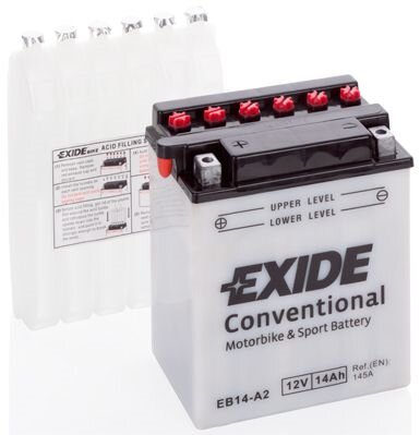 12V 14Ah YB14-A2 134x89x166+- Exide kaina ir informacija | Moto akumuliatoriai | pigu.lt