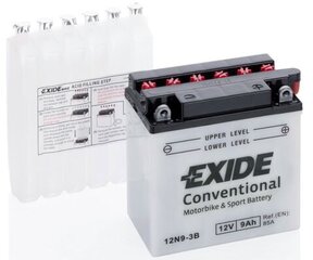 Akumuliatorius Exide 12V 9Ah 12N9-3B 135x75x139-+ kaina ir informacija | Moto akumuliatoriai | pigu.lt