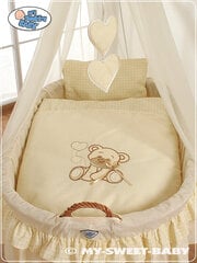 Kūdikio lova Moses Basket/Pinti lopšys su užuolaidomis Bear with bow cream kaina ir informacija | Kūdikių lovytės | pigu.lt