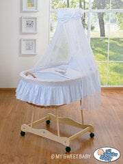 Детская кроватка Moses Basket/Wicker кроватка с драпировкой - Donkey Luca blue цена и информация | Детские кроватки | pigu.lt