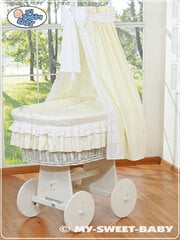 Детская кроватка Moses Basket/Wicker кроватка с драпировкой - Bellamy, кремовая цена и информация | Детские кроватки | pigu.lt