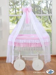 Lova kūdikiui Moses Basket/Deluxe Pintinė lovelė su apdangalu- Bellamy rožinė kaina ir informacija | Kūdikių lovytės | pigu.lt