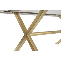 Valgomojo stalas DKD Home Decor, auksinis/balta kaina ir informacija | Virtuvės ir valgomojo stalai, staliukai | pigu.lt