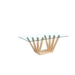 Обеденный стол DKD Home Decor Стеклянный Коричневый Прозрачный орех (200 x 100 x 75 cm) цена и информация | Кухонные и обеденные столы | pigu.lt