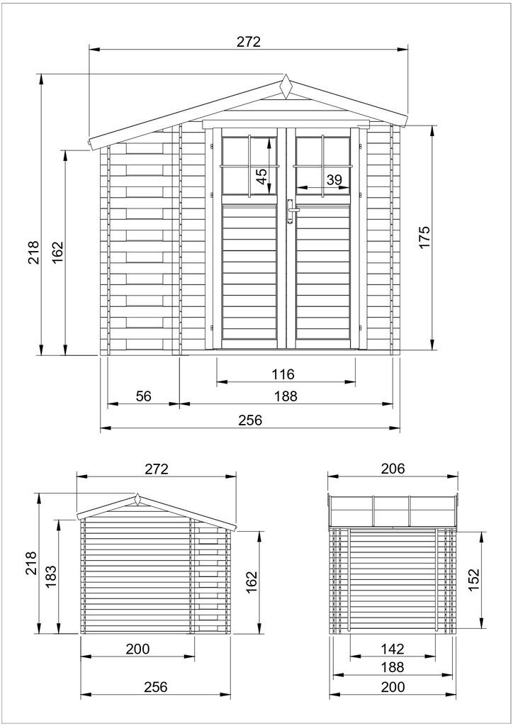 Timbela medinis sodo namelis/pastogė įrankiams M386F+M386G kaina ir informacija | Sodo nameliai, malkinės, pastogės | pigu.lt