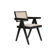 Kėdė su atrama DKD Home Decor, 56x54x82 cm, juoda/smėlinė kaina ir informacija | Virtuvės ir valgomojo kėdės | pigu.lt