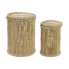 Набор корзин DKD Home Decor Натуральный Веревка Бамбук (44 x 44 x 60 cm) (2 Предметы) цена и информация | Тумба с ящиками Versa | pigu.lt