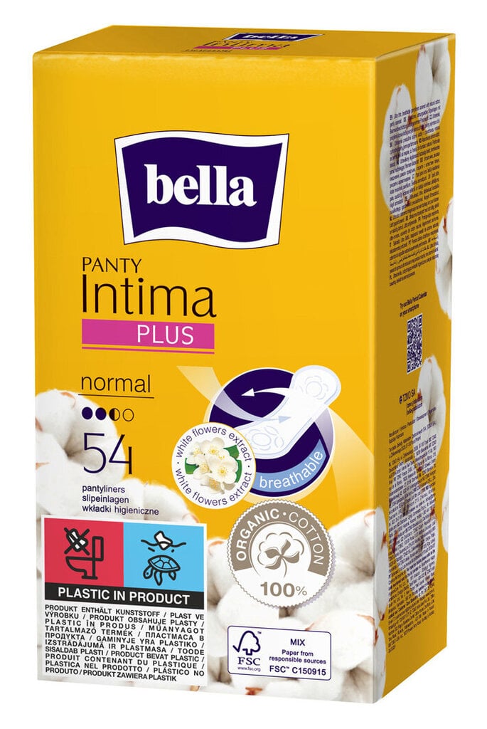 Kasdieniai įdėklai Bella Panty Intima Plus Normal, 54 vnt. kaina ir informacija | Tamponai, higieniniai paketai, įklotai | pigu.lt