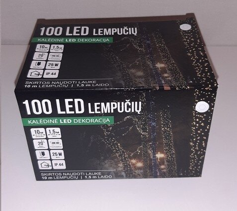 Lauko girlianda 100LED/10 m + 1,5 m, šaltai balta/mėlyna (FLASH) (103) 6610 kaina ir informacija | Girliandos | pigu.lt