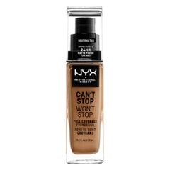 Основа-крем для макияжа NYX Can't Stop Won't Stop neutral tan (30 ml) цена и информация | Пудры, базы под макияж | pigu.lt