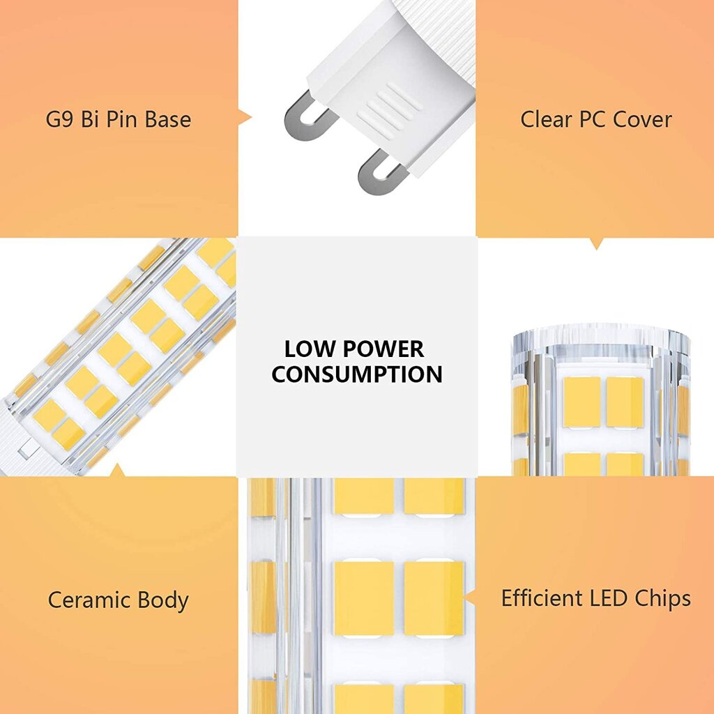 LED lemputės 10vnt pakuotė G.LUX GR-LED-G9-8W 4000K kaina ir informacija | Elektros lemputės | pigu.lt