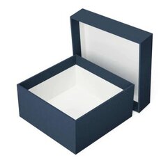 Mėlyna dėžutė su dangteliu M dydis. Baltas vidus kaina ir informacija | Dovanų pakavimo priemonės | pigu.lt