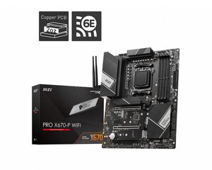 MSI PRO X670-P WIFI, ATX, AM5, DDR5 kaina ir informacija | Pagrindinės plokštės | pigu.lt