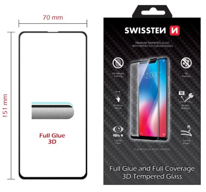 Swissten Ultra Durable Full Face Tempered Glass Apple iPhone 14 kaina ir informacija | Apsauginės plėvelės telefonams | pigu.lt