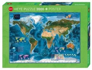 Dėlionė su žemėlapiu Heye Poster, 2000 d. kaina ir informacija | Dėlionės (puzzle) | pigu.lt