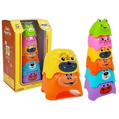 Piramidė kūdikiams Lean Toys Animals Cups цена и информация | Игрушки для малышей | pigu.lt