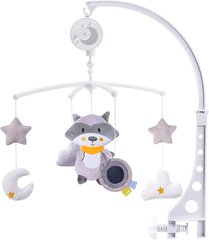 Kūdikių mobili lovytės karuselė pilkos spalvos Lean toys kaina ir informacija | Žaislai kūdikiams | pigu.lt