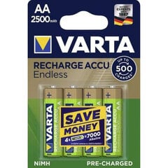 Įkraunamos baterijos Varta Endless AA (4 vnt.)  цена и информация | Батарейки | pigu.lt