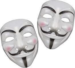 Маска Vendetta, 2 шт. На вечеринку в честь Хэллоуина в стиле VANVENE Anonymous цена и информация | Карнавальные костюмы | pigu.lt