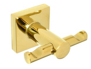 Dvigubas kabliukas Ba-de serija Gold kaina ir informacija | Vonios kambario aksesuarai | pigu.lt