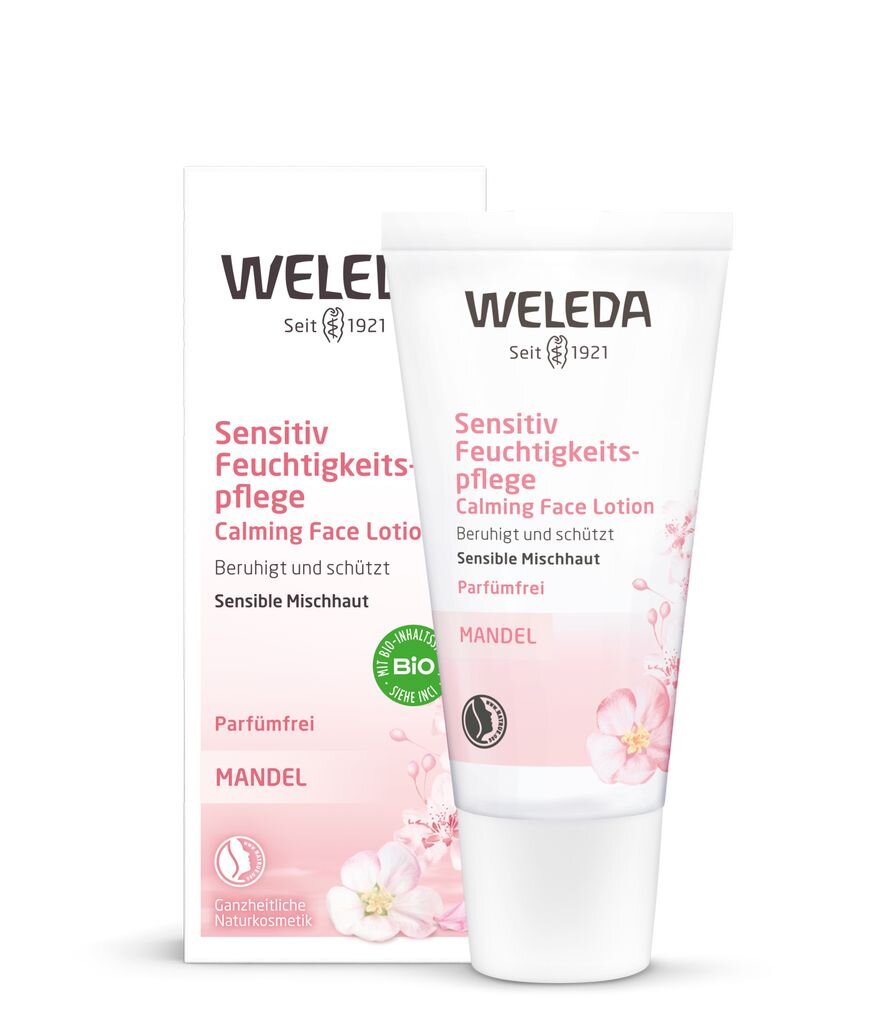 Raminamoji emulsija veidui su migdolų aliejumi Weleda 30 ml цена и информация | Veido kremai | pigu.lt