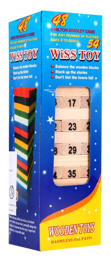 Stalo žaidimas Wooden Toys Wiss Toy, 58 vnt. kaina ir informacija | Lavinamieji žaislai | pigu.lt